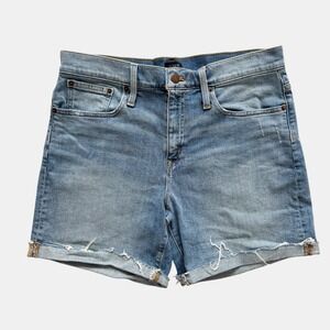 J.Crew Womens High Rise cut off boy Denim Shorts Light Wash Sz 30 Blue Everyday